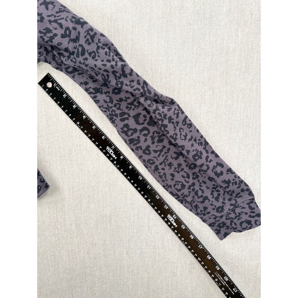 Athleta Coaster Luxe Sweatshirt Purple Leopard Print Crewneck Pullover Medium - Picture 5 of 8